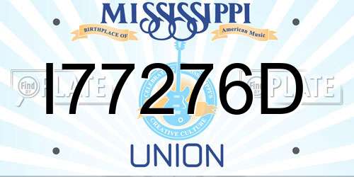 I77276D Mississippi License Plate