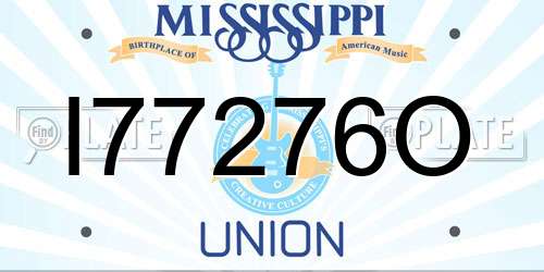 I77276O Mississippi License Plate