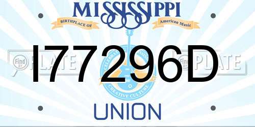 I77296D Mississippi License Plate