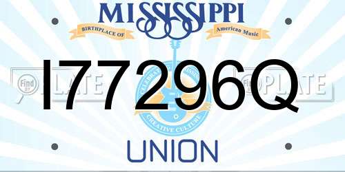 I77296Q Mississippi License Plate