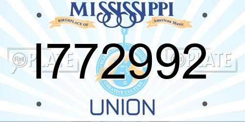 I772992 Mississippi License Plate