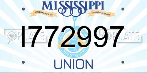 I772997 Mississippi License Plate