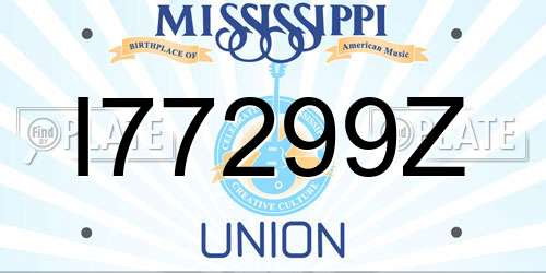 I77299Z Mississippi License Plate