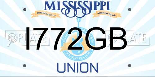 I772GB Mississippi License Plate