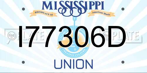 I77306D Mississippi License Plate