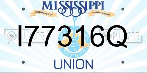 I77316Q Mississippi License Plate
