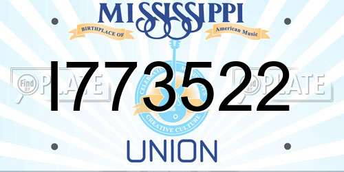 I773522 Mississippi License Plate