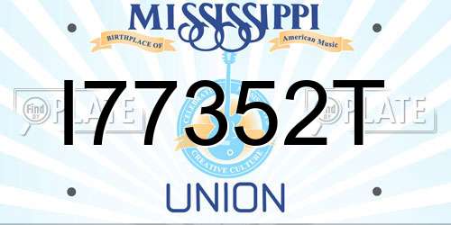 I77352T Mississippi License Plate
