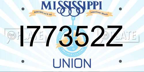 I77352Z Mississippi License Plate