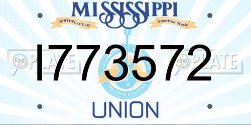 I773572 Mississippi License Plate