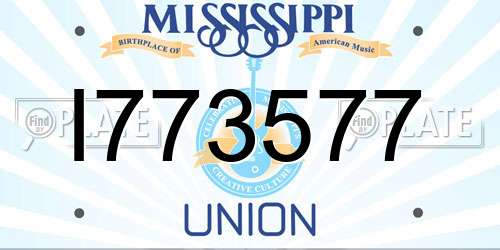 I773577 Mississippi License Plate