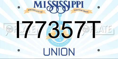 I77357T Mississippi License Plate