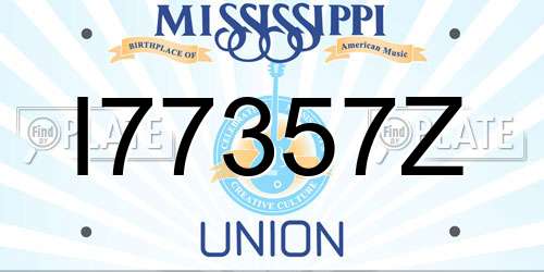 I77357Z Mississippi License Plate