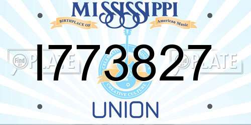 I773827 Mississippi License Plate