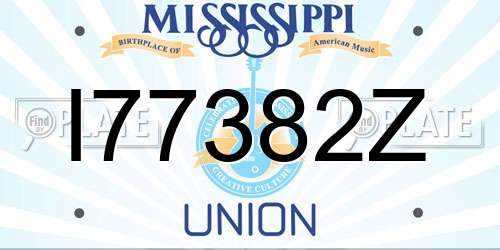 I77382Z Mississippi License Plate