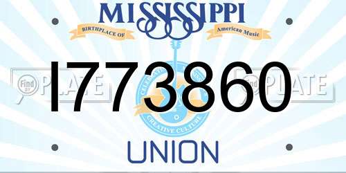 I773860 Mississippi License Plate