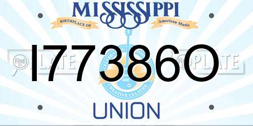 I77386O Mississippi License Plate