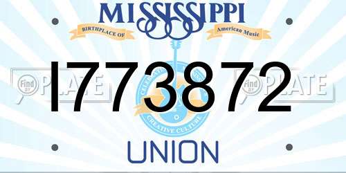 I773872 Mississippi License Plate