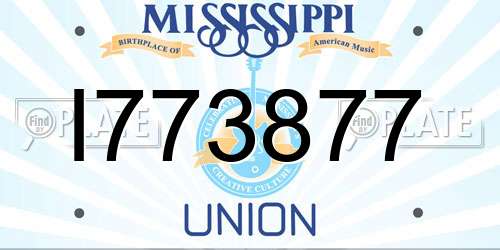 I773877 Mississippi License Plate
