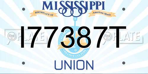 I77387T Mississippi License Plate