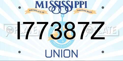 I77387Z Mississippi License Plate