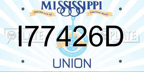 I77426D Mississippi License Plate
