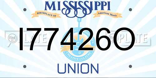 I77426O Mississippi License Plate