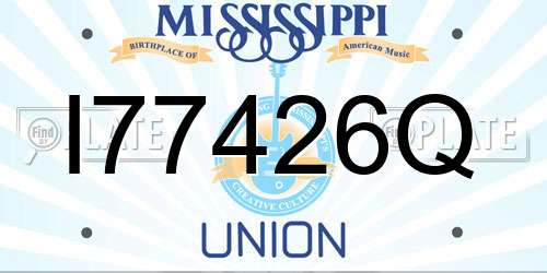 I77426Q Mississippi License Plate
