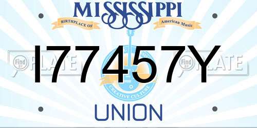 I77457Y Mississippi License Plate