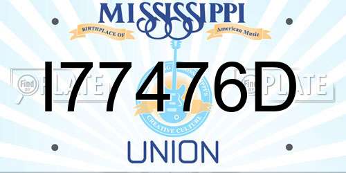 I77476D Mississippi License Plate
