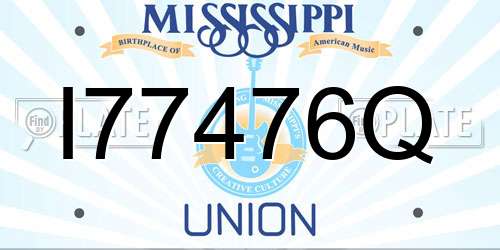 I77476Q Mississippi License Plate
