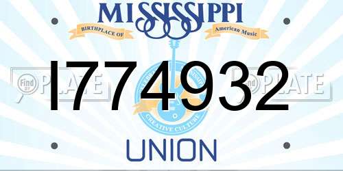 I774932 Mississippi License Plate