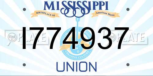 I774937 Mississippi License Plate