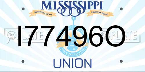 I77496O Mississippi License Plate