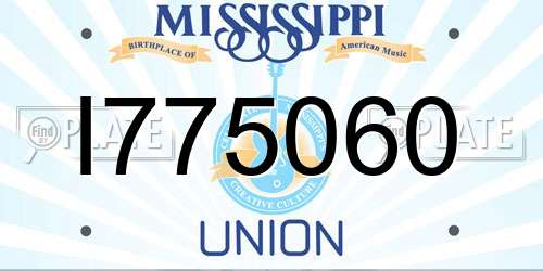 I775060 Mississippi License Plate