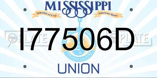 I77506D Mississippi License Plate