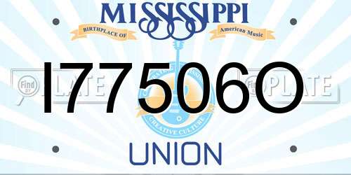I77506O Mississippi License Plate