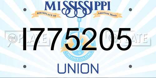 I775205 Mississippi License Plate