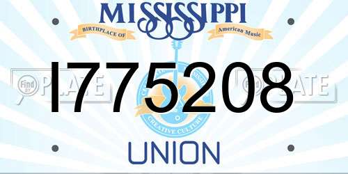 I775208 Mississippi License Plate