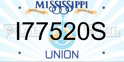 I77520S Mississippi License Plate