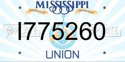 I775260 Mississippi License Plate
