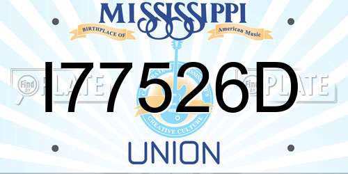 I77526D Mississippi License Plate