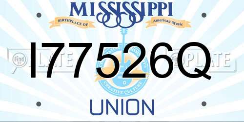 I77526Q Mississippi License Plate