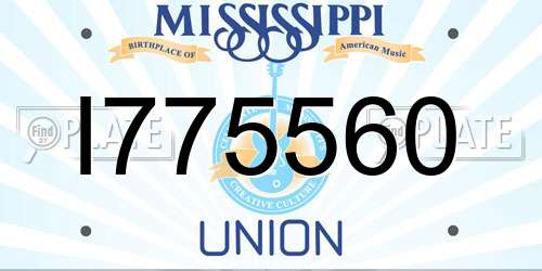I775560 Mississippi License Plate