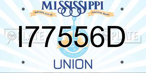 I77556D Mississippi License Plate