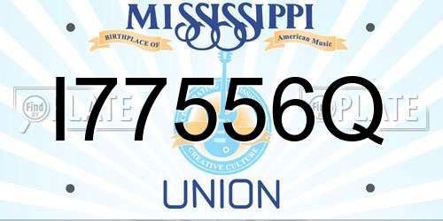 I77556Q Mississippi License Plate