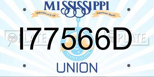 I77566D Mississippi License Plate