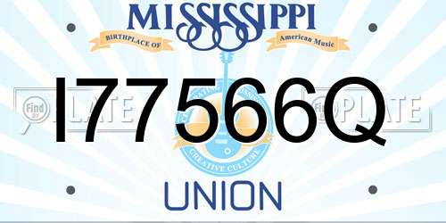 I77566Q Mississippi License Plate
