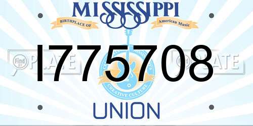 I775708 Mississippi License Plate