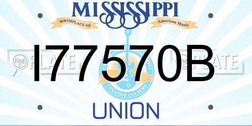 I77570B Mississippi License Plate